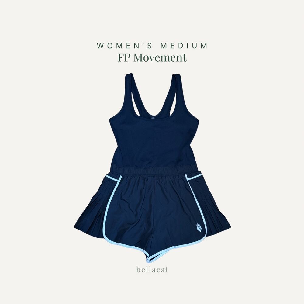 FP Movement | by Free People Easy Tiger Shortsie Romper Black White Medium NWOT